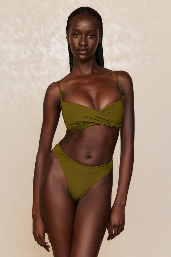 Clovelly High Leg Bottom - Olive