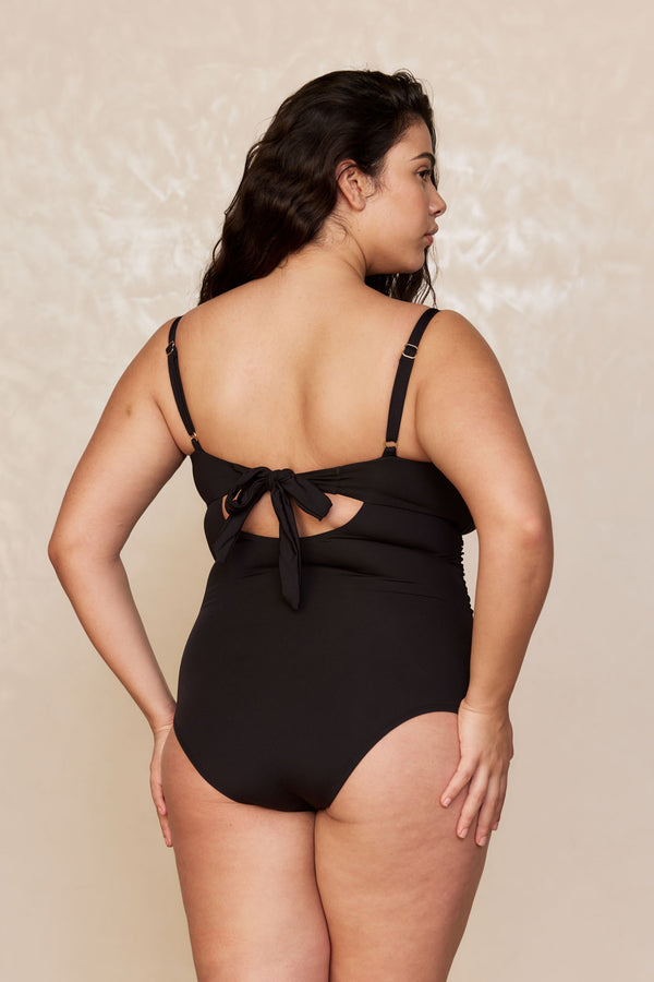 Bordeaux One Piece (Full Coverage) - Black