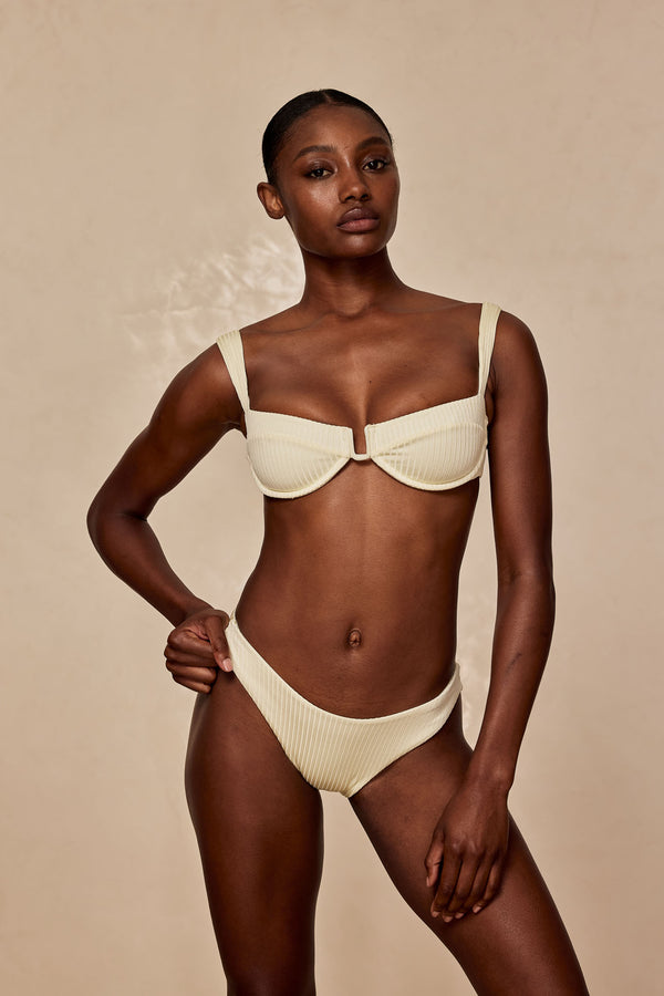 Byron Bottom - Ivory Shiny Rib