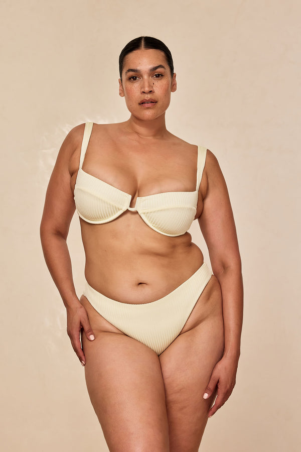 Cala Roja Top - Ivory Shiny Rib