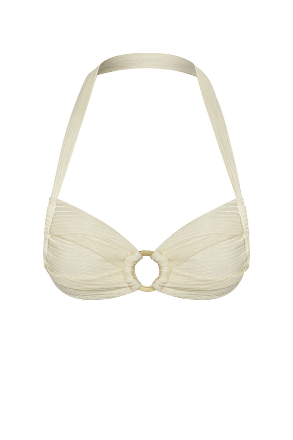 Bronte Top - Ivory Shiny Rib