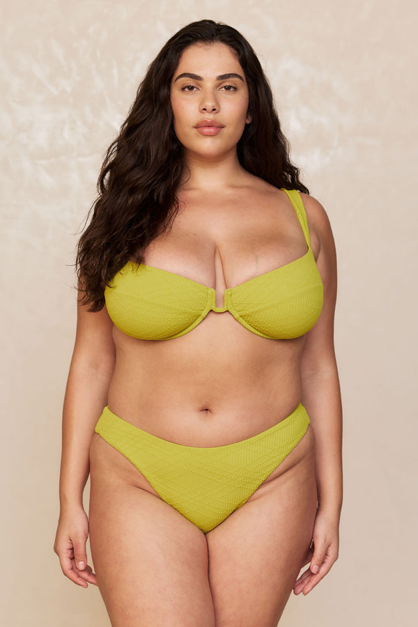 Cala Roja Top - Chartreuse Summer Plaid