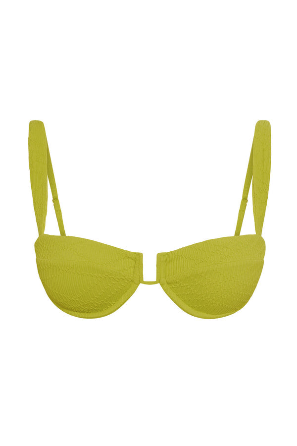 Cala Roja Top - Chartreuse Summer Plaid