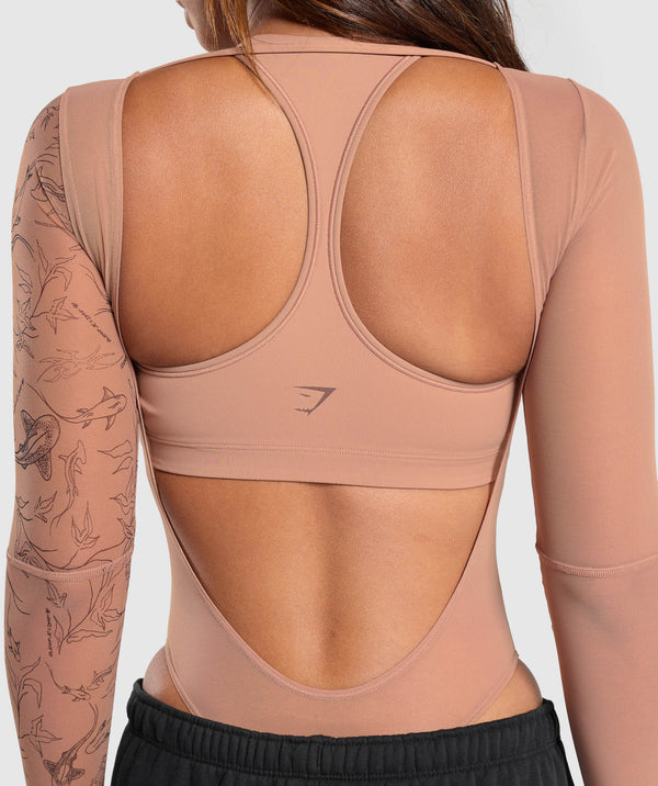 Elevate Tattoo Graphic Mesh Bodysuit