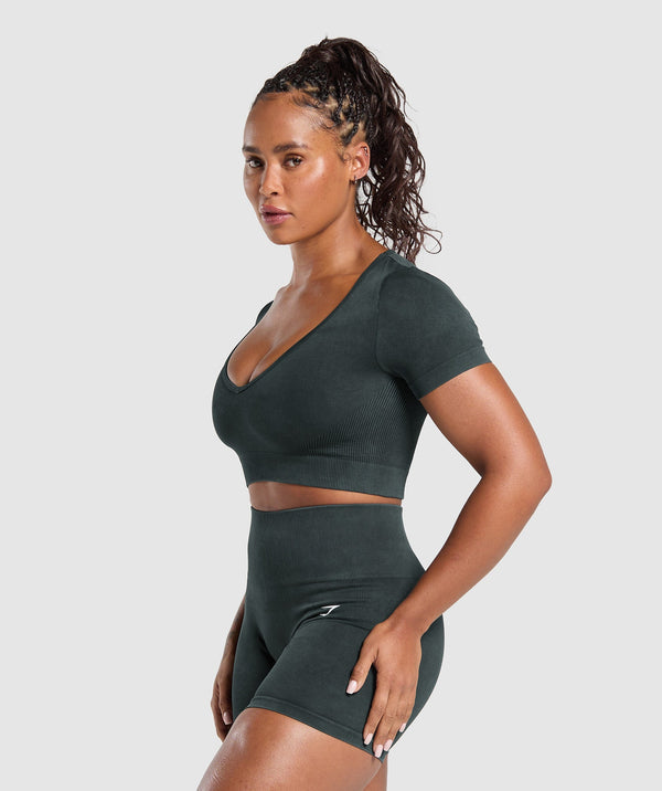 Gains Seamless Washed Crop Top