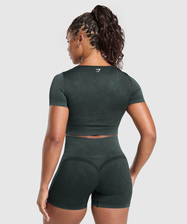 Gains Seamless Washed Crop Top