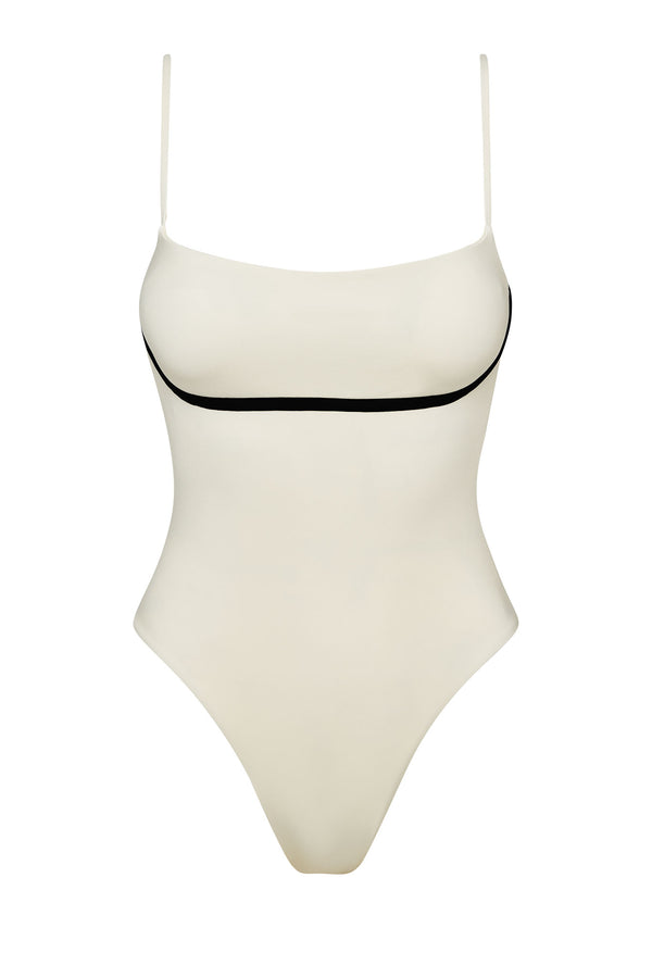 Sausalito One Piece - Ivory/Black