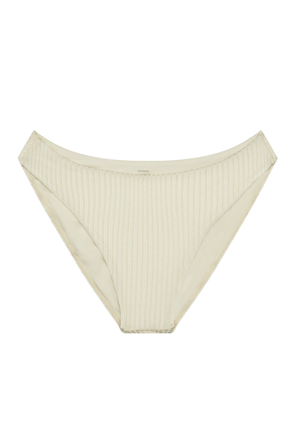 Seychelles Bottom - Ivory Shiny Rib (Modest Coverage)