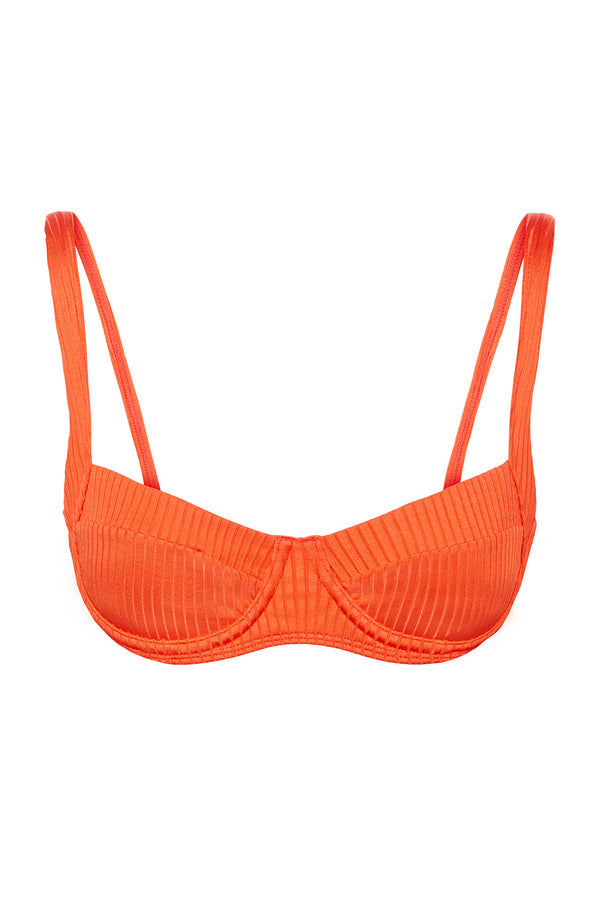 Sorrento Top - Papaya Wide Rib