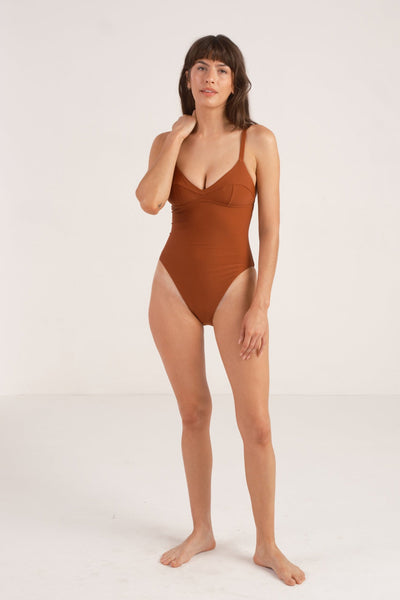 Simone One Piece in Terracotta