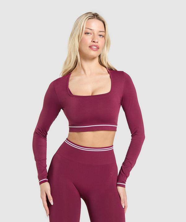 Contrast Seamless Crop Top