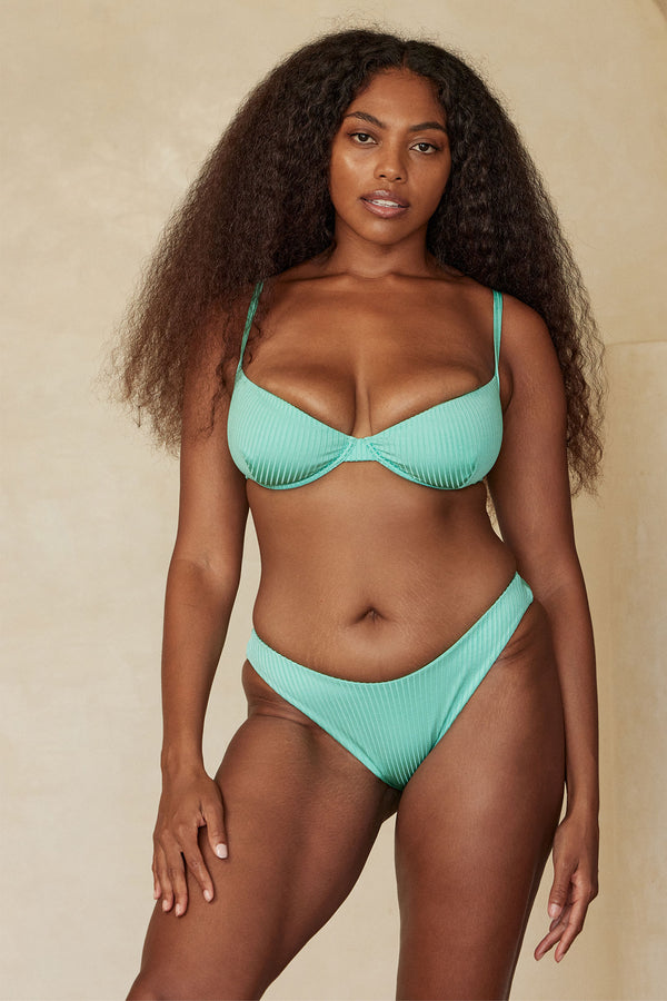 Byron Bottom - Turquoise Wide Rib
