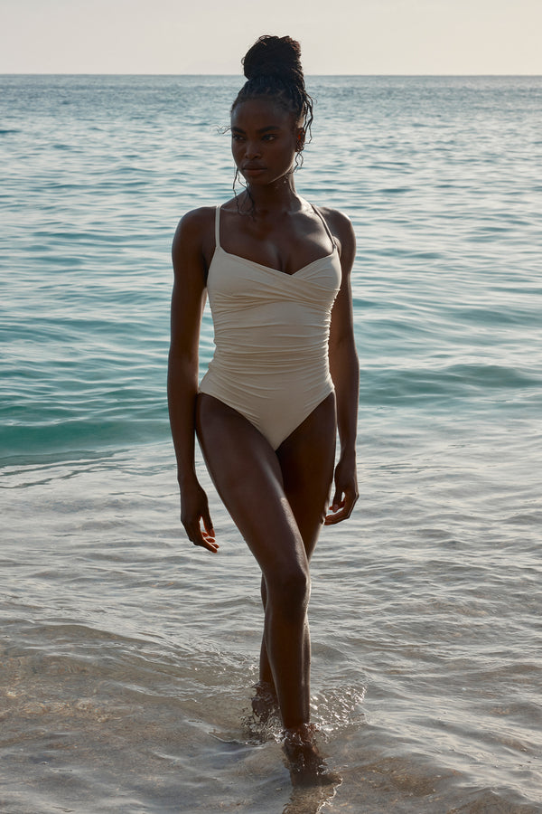 Bordeaux One Piece (Full Coverage) - Ivory