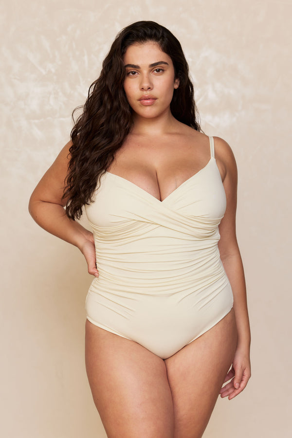 Bordeaux One Piece (Full Coverage) - Ivory