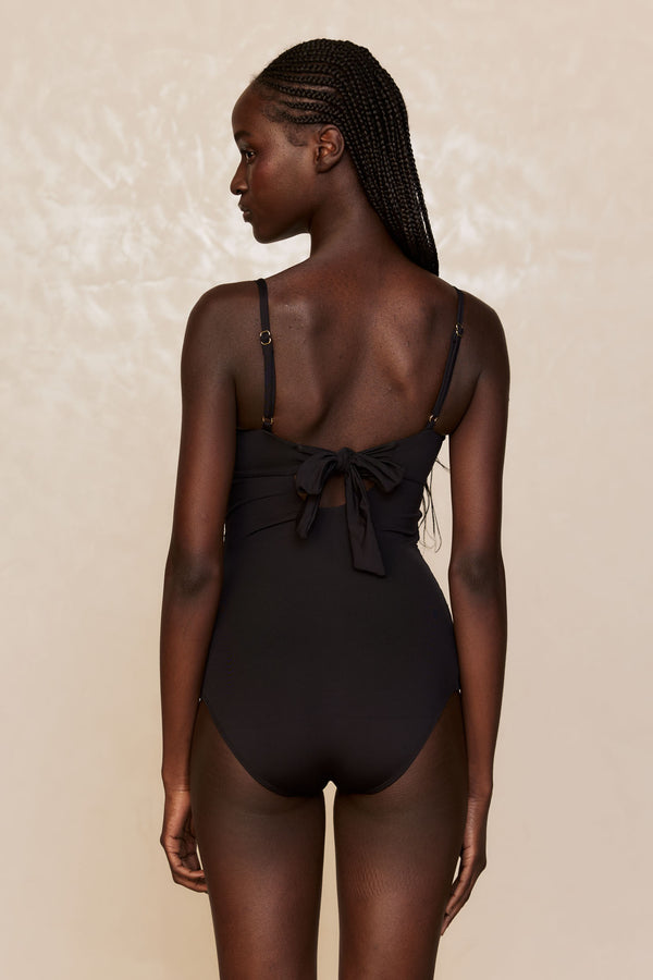 Bordeaux One Piece (Full Coverage) - Black
