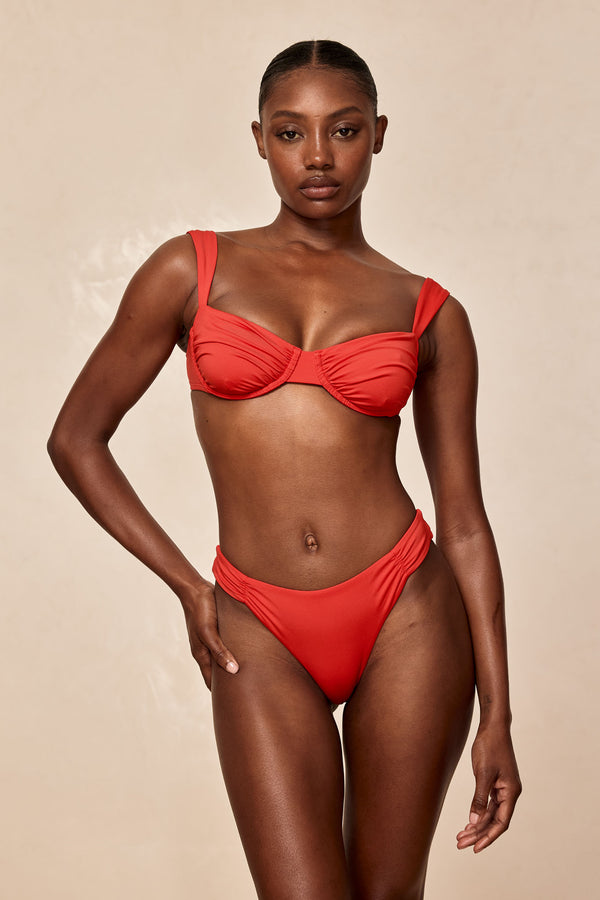 Clovelly High Leg Bottom - Chili Pepper