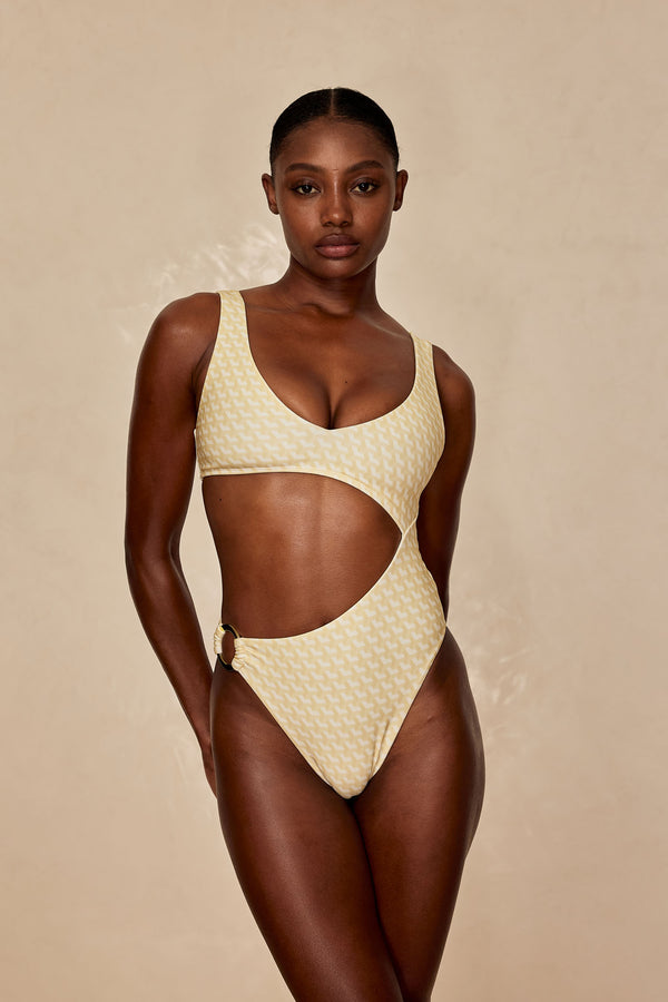 St. Barth's One Piece - Ivory Geo