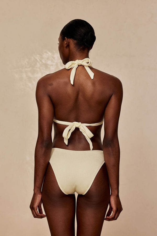 Seychelles Bottom - Ivory Shiny Rib (Modest Coverage)