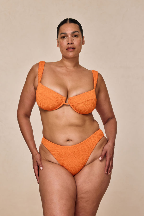 Cala Roja Top - Tangerine Crinkle