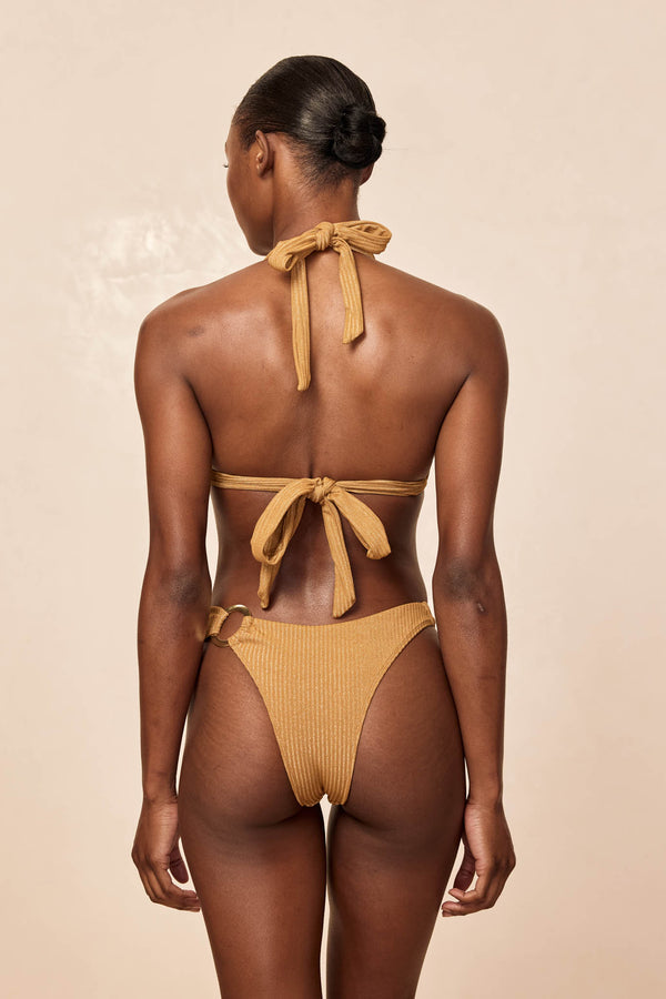 Bronte Bottom - Antique Gold Lurex Rib