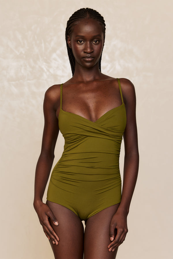 Bordeaux One Piece (Full Coverage) - Olive