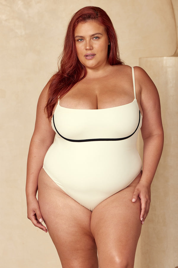 Sausalito One Piece - Ivory/Black
