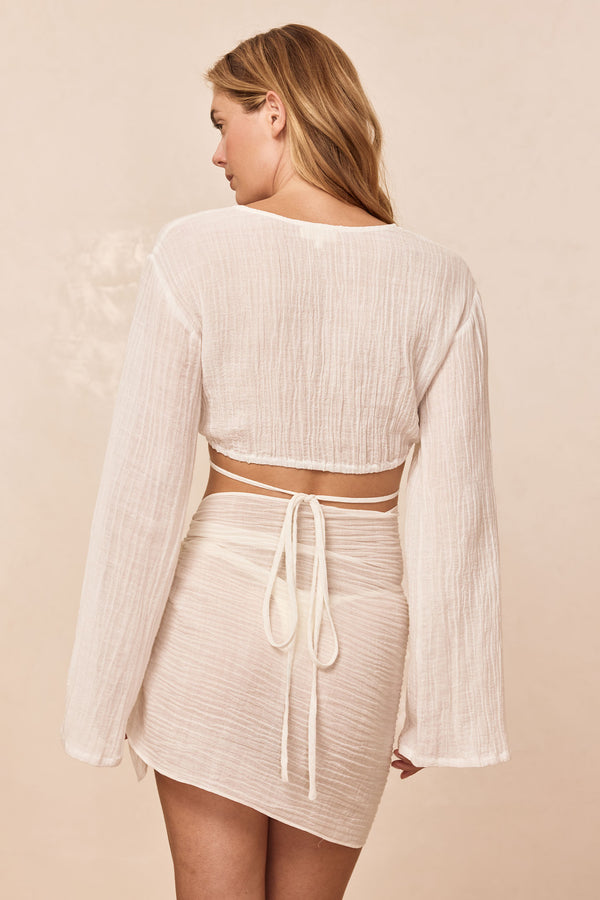 South Beach Sarong - Ivory Crinkle