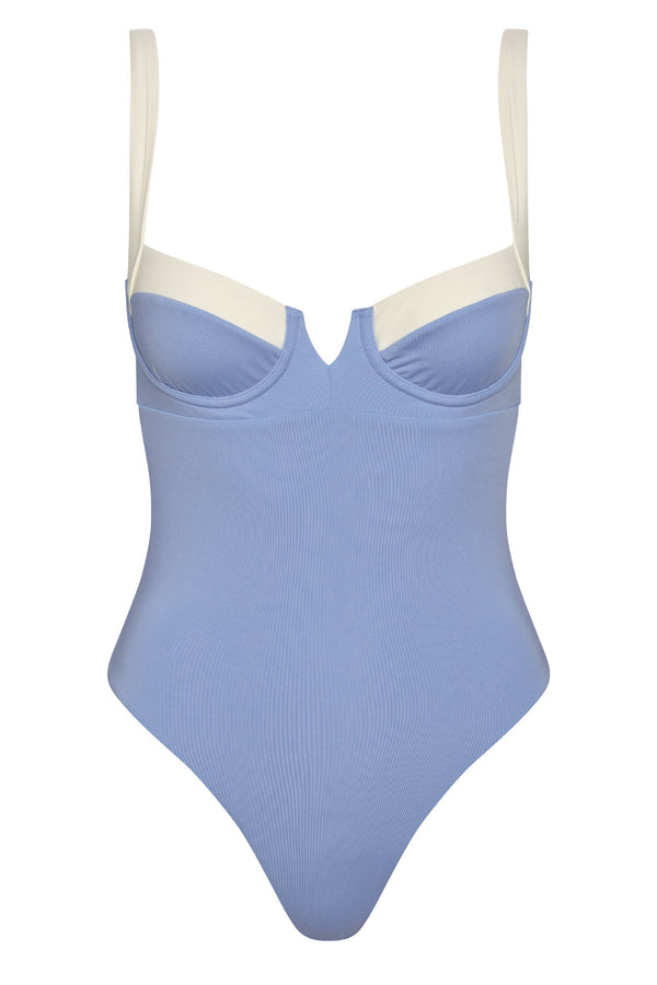 Clovelly One Piece - Azure/Ivory