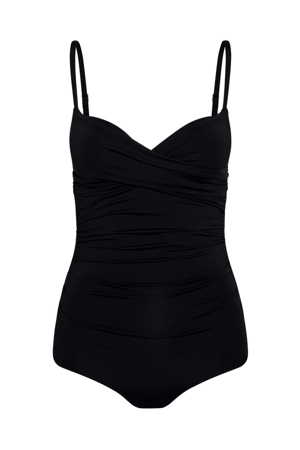 Bordeaux One Piece (Full Coverage) - Black