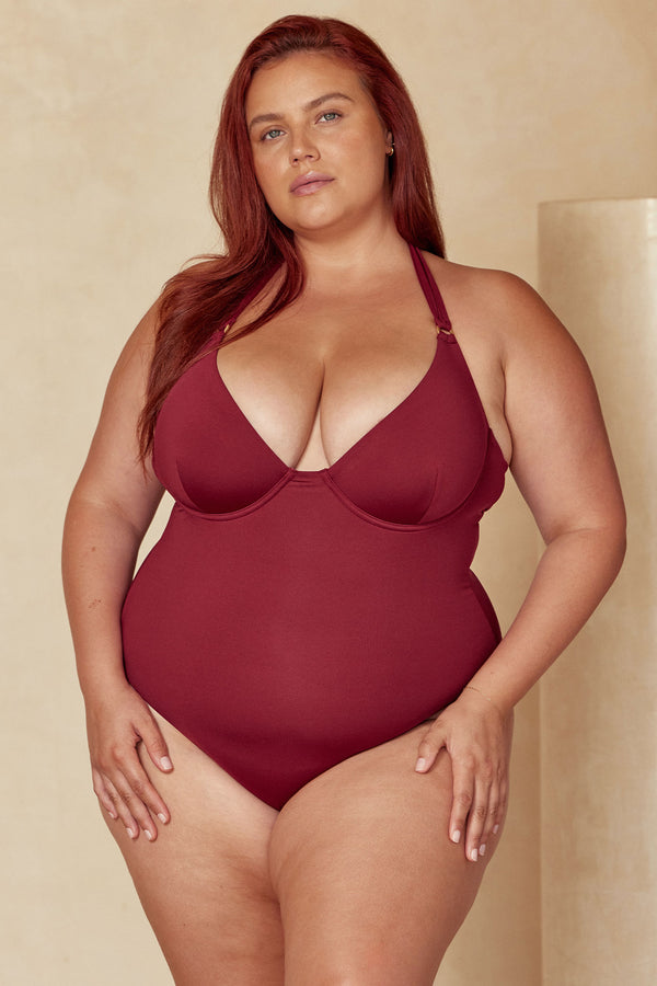 Honolulu One Piece - Burgundy