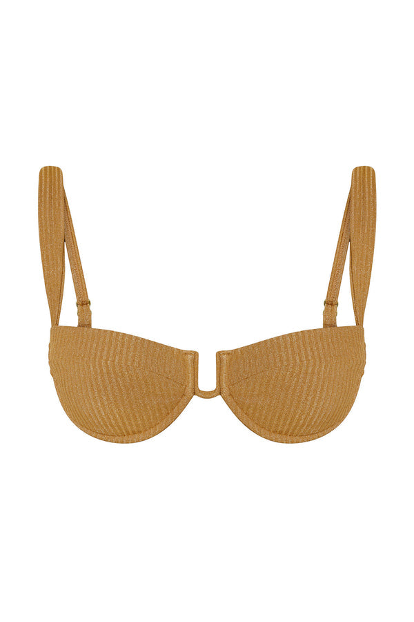 Cala Roja Top - Antique Gold Lurex Rib