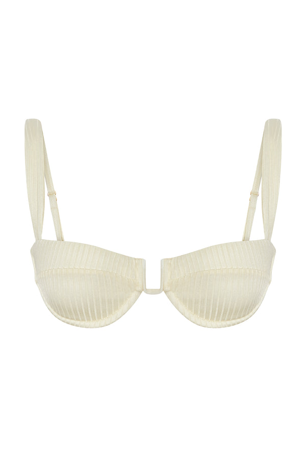 Cala Roja Top - Ivory Shiny Rib