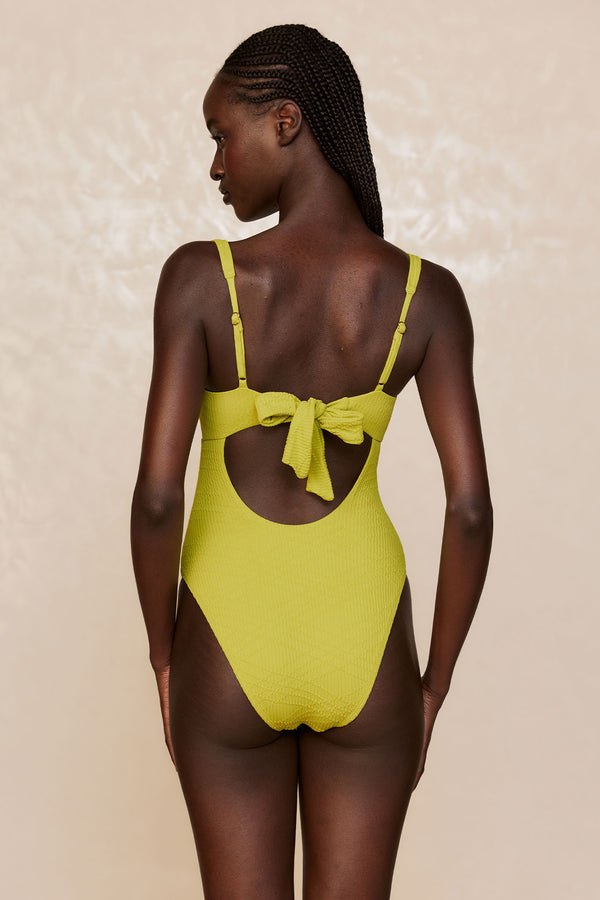 Clovelly One Piece - Chartreuse Summer Plaid