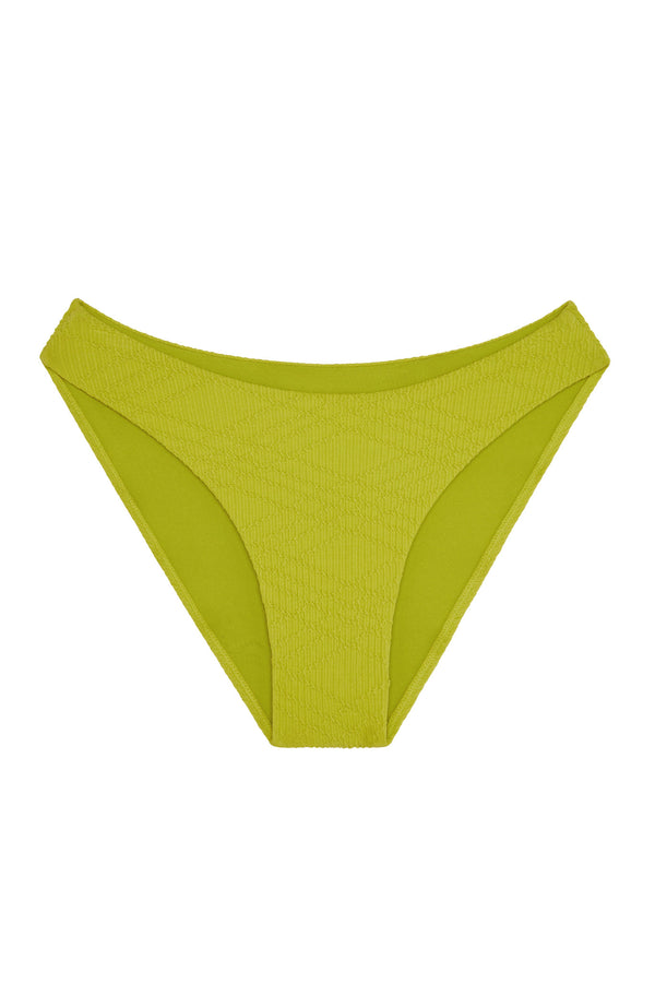 Seychelles Bottom - Chartreuse Summer Plaid (Modest Coverage)