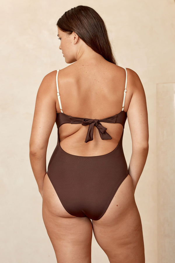 Clovelly One Piece - Espresso/Ivory