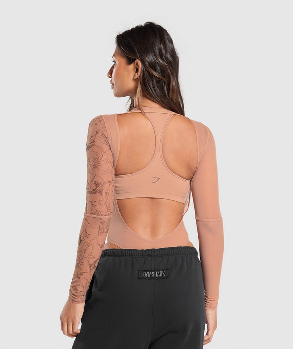 Elevate Tattoo Graphic Mesh Bodysuit