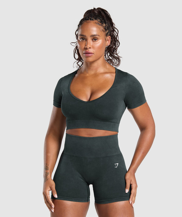 Gains Seamless Washed Crop Top