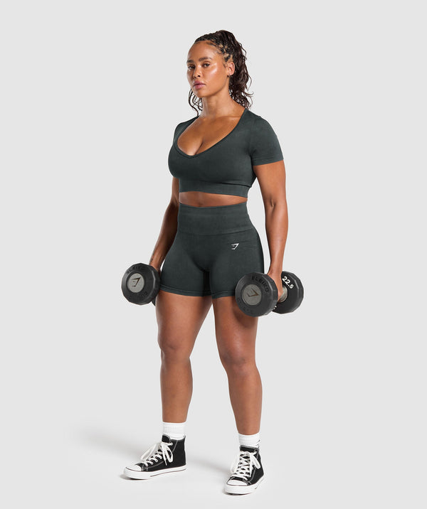 Gains Seamless Washed Crop Top