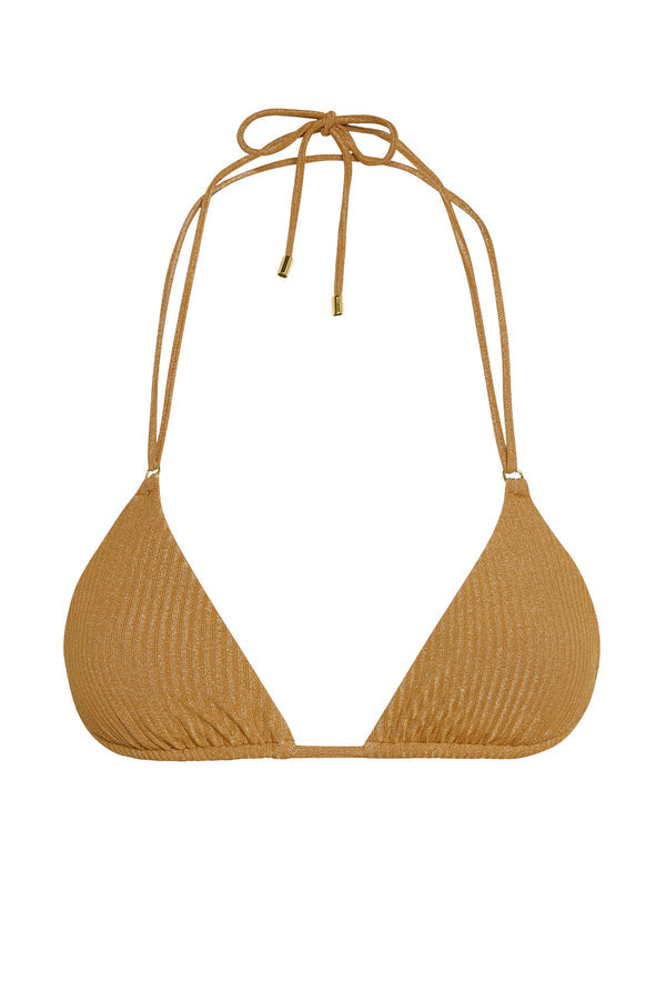 Hanalei Top - Antique Gold Lurex Rib