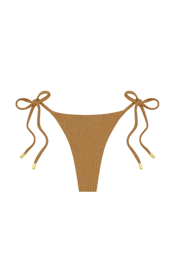 Palma Thong - Antique Gold Lurex Rib