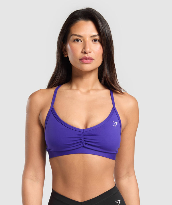 Ruched Strappy Sports Bra