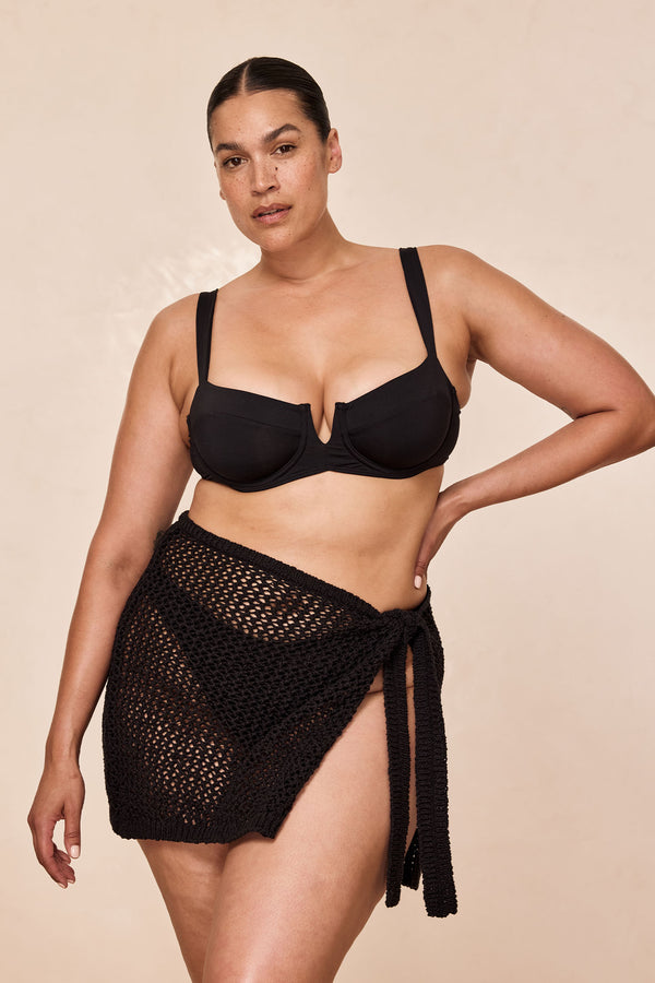 Santa Marta Sarong - Black Petit Crochet