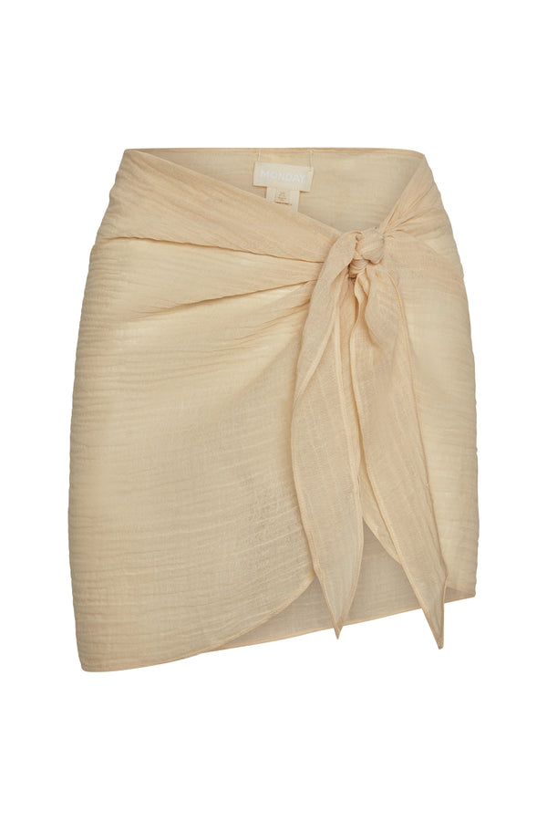 South Beach Sarong - Vanilla Crinkle Linen