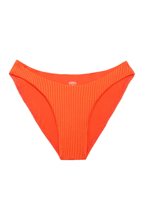 Seychelles Bottom - Papaya Wide Rib (Modest Coverage)