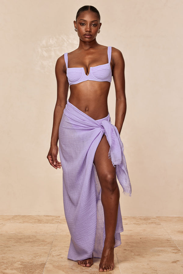 St. Tropez Sarong - Wisteria Crinkle Linen