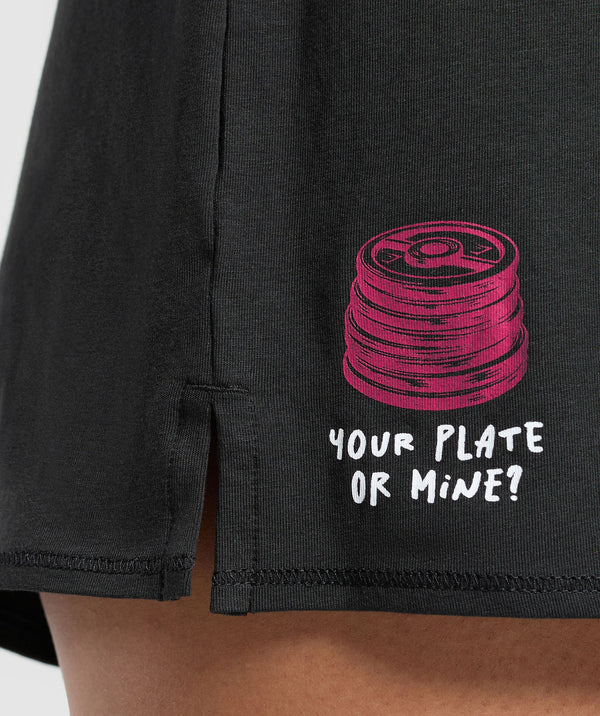 Your Plate or Mine Cotton Shorts