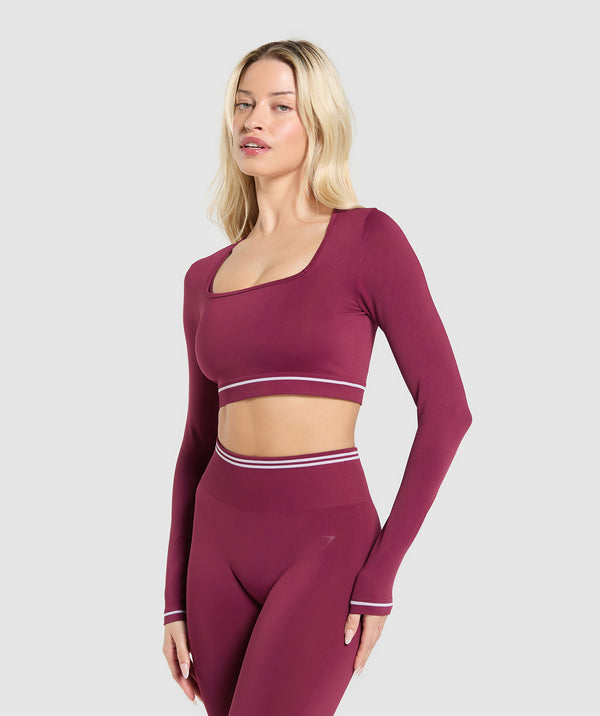 Contrast Seamless Crop Top