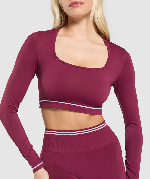 Contrast Seamless Crop Top
